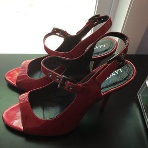 Red patent leather shoes